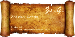 Zsirka Gerda névjegykártya